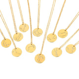 Zodiac Sign Round Pendant Necklace