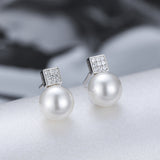 Micro-inlaid Zircon Pearl Earrings