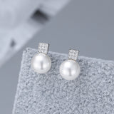 Micro-inlaid Zircon Pearl Earrings