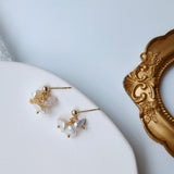Irregular Shape Baroque Natural Freshwater Pearl Earrings
