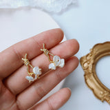 Irregular Shape Baroque Natural Freshwater Pearl Earrings