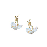 Irregular Shape Baroque Natural Freshwater Pearl Earrings