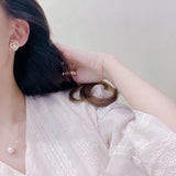 Natural Freshwater Pearls Diamond Love Heart Earrings