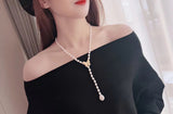 Natural Baroque Freshwater Pearl Butterfly Buckle Necklace