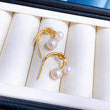 Natural Freshwater Pearls Double Bead Earrings