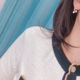 Natural Freshwater Pearls Double Bead Earrings