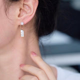 Geometric Vintage Natural Freshwater Pearl Long Earrings