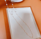 Natural Freshwater Pearls Sweater Chain Stacked Necklace