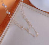 Natural Freshwater Pearls Sweater Chain Stacked Necklace