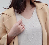 Natural Freshwater Pearls Sweater Chain Stacked Necklace