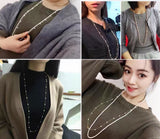 Natural Freshwater Pearls Sweater Chain Stacked Necklace
