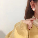 Natural Freshwater Pearl Twisted zircon Earrings