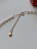 Natural Freshwater Pearls Bow Choker Clavicle Chain Necklace