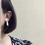 Colorful Baroque Freshwater Double Pearl Pendant Earrings