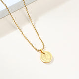 INS Style Titanium Steel Elizabeth Gold Coin Necklace