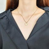 INS Style Titanium Steel Elizabeth Gold Coin Necklace