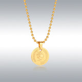 INS Style Titanium Steel Elizabeth Gold Coin Necklace