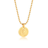 INS Style Titanium Steel Elizabeth Gold Coin Necklace