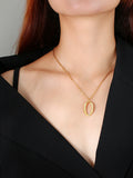 INS Style Hollow Oval Necklace