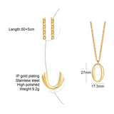 INS Style Hollow Oval Necklace