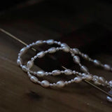 Baroque Square Pearl Sweater Chain OT buckle Necklace