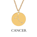 Zodiac Sign Round Pendant Necklace