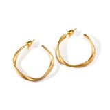 INS Style Twisted C-shaped Hoop Earrings