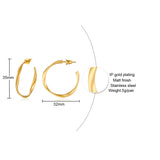 INS Style Twisted C-shaped Hoop Earrings