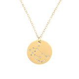Zodiac Sign Round Pendant Necklace