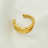 18k Gold Ring Stainless Steel Open Rings