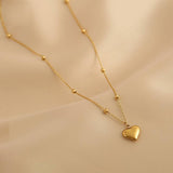 Smooth Hollow Heart Pendant Necklace