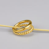 Ins Style Two Line Twisted 18K Gold Ring