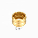 14K Gold Wide-Sided Double-Layer Simple Ring