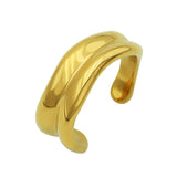18k Gold Ring Stainless Steel Open Rings