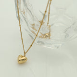 Smooth Hollow Heart Pendant Necklace