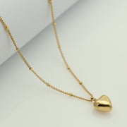Smooth Hollow Heart Pendant Necklace