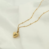Smooth Hollow Heart Pendant Necklace