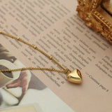 Smooth Hollow Heart Pendant Necklace