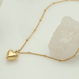 Smooth Hollow Heart Pendant Necklace