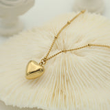 Smooth Hollow Heart Pendant Necklace