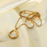 Irregular Oval Shape Pendant Necklace