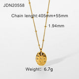 INS Style Moon and Oval Pendant Necklace