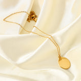 INS Style Oval Cross Pendant Necklace