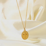 INS Style Oval Cross Pendant Necklace