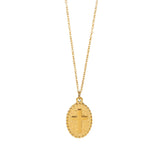 INS Style Oval Cross Pendant Necklace