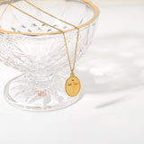 INS Style Oval Cross Pendant Necklace