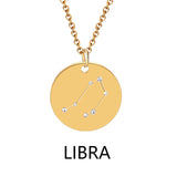 Zodiac Sign Round Pendant Necklace