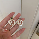 Baroque Natural Freshwater Pearl Double Layer Earrings