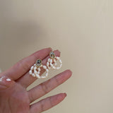 Baroque Natural Freshwater Pearl Double Layer Earrings