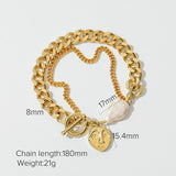 Baroque Freshwater Pearl Cuban Chain Bracelet